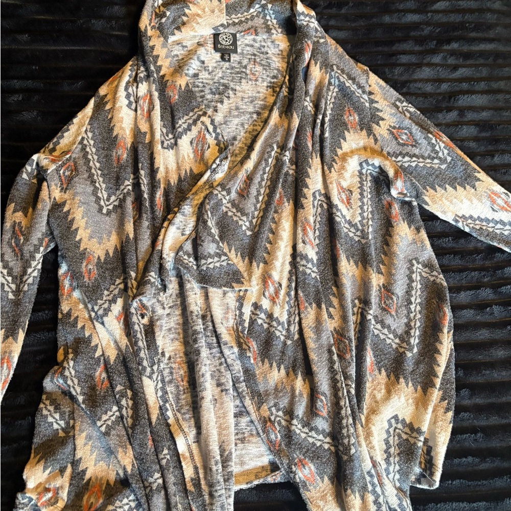 Bobeau Earthy Tones Knit Cardigan 1x